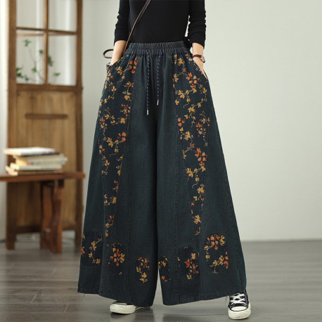 شلوار جین گل ریز نارنجی