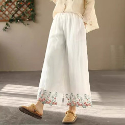 شلوار نخی گلدوزی شده